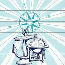 Marmont Hill "Compass Rose" Painting Print on White Wood