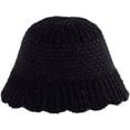 thumbnail image 5 of CoCopeaunts Womens Bucket Hats Knit Splicing Color Autumn Winter Hat Warm Fashion Visors Foldable Basin Hat for Gift Ruffle Brim, 5 of 8