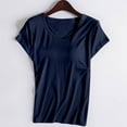 thumbnail image 2 of Women's Sleepwear Short Sleeve T-Shirt Pajamas with Built-In Bra Cup Comfortable Nightwear Soft Vest Top Sleepshirts for Women Nightgown Comfy Sleepwear, 2 of 3