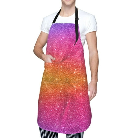 

Cauagu Holiday Shiny Aprons with Pockets Waterproof Apron for Women Kitchen Cooking Apron Adjustable Bib Aprons Chef Apron for Cooking Drawing Crafting