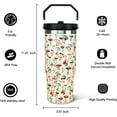 thumbnail image 6 of 30oz Mashroom Tumbler with Handle and Straw, Stainless Steel Vacuum Insulated Flip Straw 30 oz Boho Coffee Tumbler, Spill Proof Travel Mug, Mashroom Decor Gifts for Women, 6 of 6