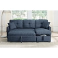 thumbnail image 4 of DEALTOPS L-Shaped Sectional Sofa Bed with Reversible Storage Chaise, Pull-Out Sleeper Couch for Living Room, Dark Blue, 4 of 8