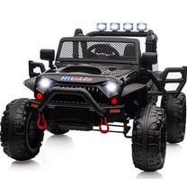 Hikiddo 24V 9Ah Ride on Toy for Big Kids, 4WD 2-Seater Kids Electric Car Truck w/ Remote, 4x200W Motor - Black
