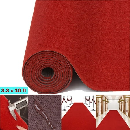 WANLISELL Red Carpet Runner  3  x10  Red Aisle Runway Rug  Anti-Slip Aisle Runway Rug for Wedding Aisle  Special Events