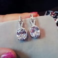 thumbnail image 2 of Elegant Cubic Zircon Wedding Anniversary 925 Silver Drop Earrings Jewelry A Pair, 2 of 7