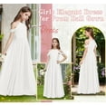 thumbnail image 4 of Drtj Girls A-Line Maxi Dress Junior Bridesmaid Flower Girl Dresses Off-Shoulder Chiffon Dress for Wedding Pageant, 4 of 6