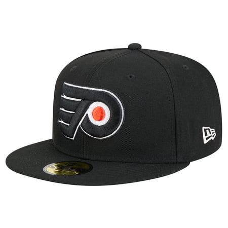 Men s New Era Black Philadelphia Flyers Core 59FIFTY Fitted Hat