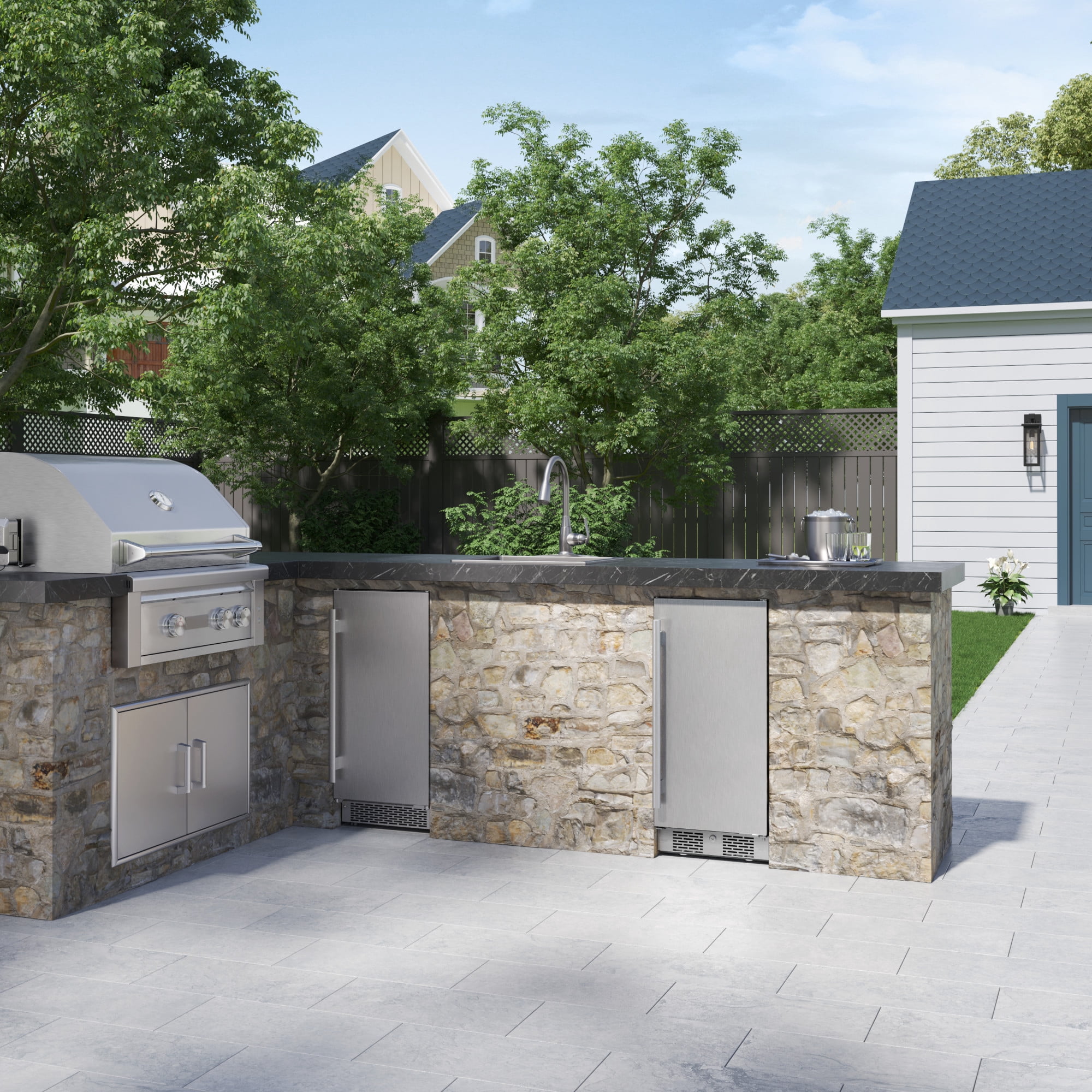 Avallon Afr152odrh 15" Wide 3.3 Cu. Ft. Outdoor Compact Refrigerator - Stainless Steel