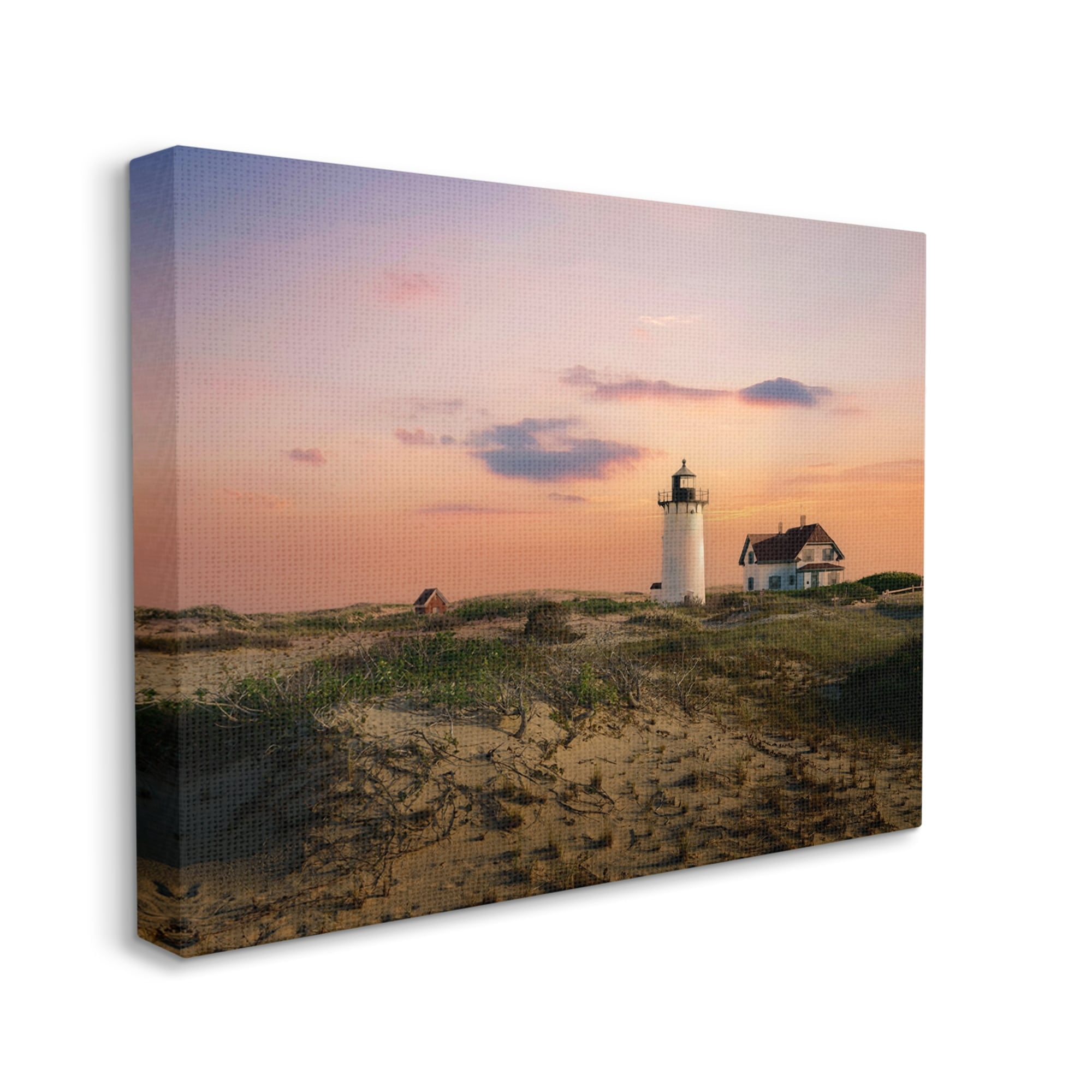 Stupell Rural Coast Lighthouse Dunes Landscape Photography Gallery Wrapped Canvas Print Wall Art