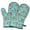 Pioneer Flower Floral-1, variant on Pioneer Flower Floral Print Pattern Oven Mitt 2-Pack Set, Heat Resistant Kitchen Gloves, 7.7" X 12"