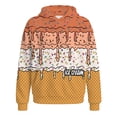 thumbnail image 2 of Boys Hoodies Ice Cream Baseball Pullover Sweatshirts Size 4-14 | Hooded with big pockets, All-over graphic print, Colorful sprinkle waffle cone, Classic pull-on, Active casual, 2 of 4