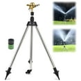 thumbnail image 4 of Rotating Tripod Sprinkler, 360 Degree Large Area Coverage, Telescoping Metal Base, Automatic Double-Sided Water Sprinkler for Lawn, Garden, and Yard, 4 of 4