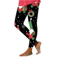 thumbnail image 2 of YOIAVAIOY Novelty Holiday Leggings Womens Christmas Print Tights High Waist Stretch Casual Yoga Pants Xmas Party Bottoms Multicolor XXL, 2 of 5