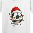 thumbnail image 4 of Inktastic Soccer Ball Christmas Lights Santa Hat Youth T-Shirt, 4 of 5