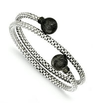 Finest Gold Sterling Silver Textured with Black Rhodium Plating Wrap Bangle