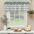 thumbnail image 3 of Vintage Herringbone Pattern Window Valance Curtain Turquoise Grey Rod Pocket Short Curtain for Living Room, Bedroom & Kitchen Window Decor 42x18in, 3 of 8