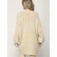 thumbnail image 3 of Made by Johnny Women's Kimono Long Sleeve Batwing Open Front Chunky Knit Cardigan Loose Sweater with Pockets S IVORY, 3 of 6