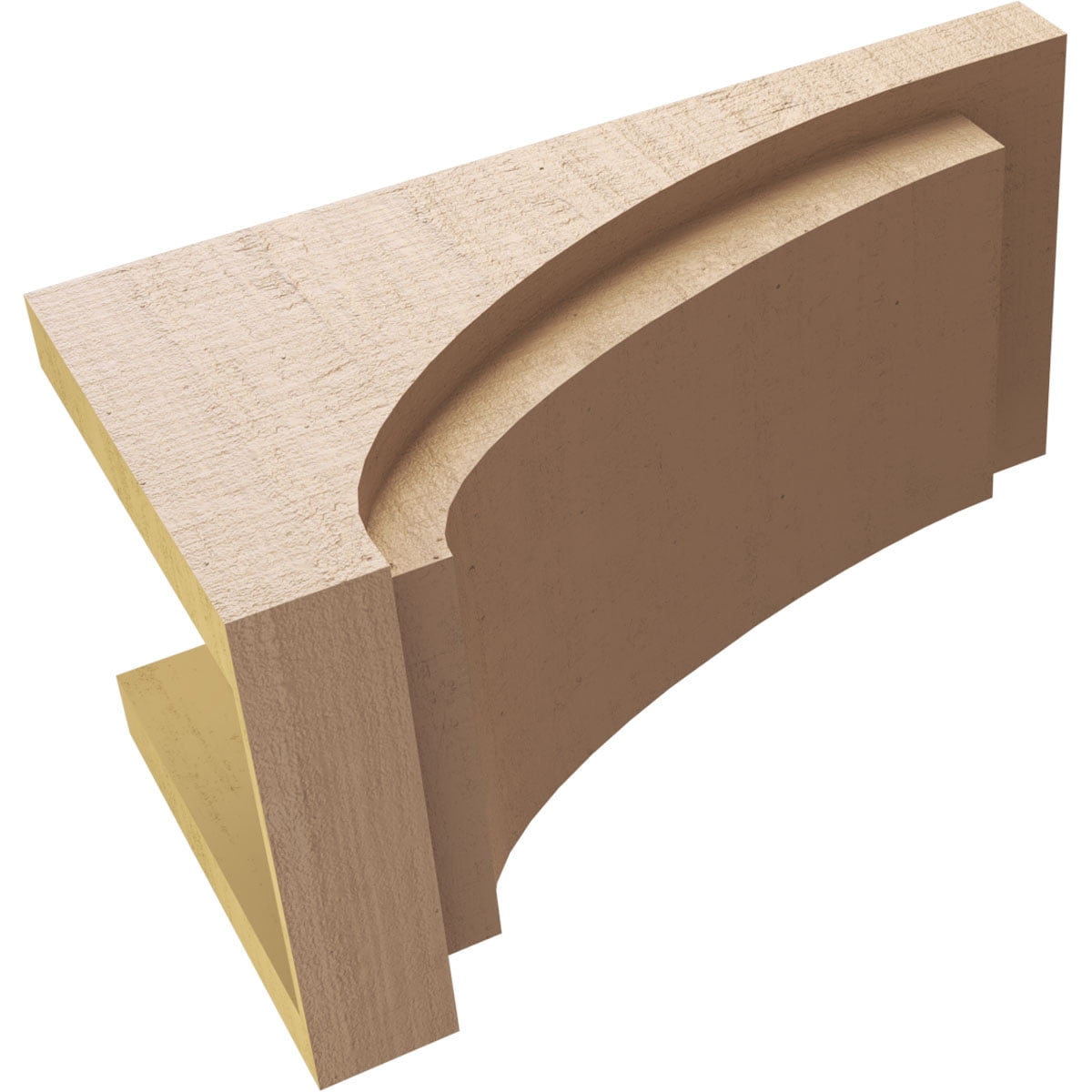 11"W x 22"D x 11"H Wide Rivera Rough Cedar Woodgrain TimberThane Corbel, Primed Tan