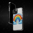 thumbnail image 6 of DistinctInk Hybrid (Acrylic / TPU) Clear Slim Fit Case for Apple iPhone 14 (6.1" Screen) - "Whimsical Rainbow: Colors Dancing in Sky", 6 of 8