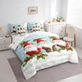 thumbnail image 3 of Manfei Cute Christmas Gnome 7-Piece Twin Bedding Sets,Rustic Xmas Flower Bedding Comforter Set,Red Berry White Snowflake Sheet Sets For Girls Boys,Luxury Bedroom Decor Reversible, 3 of 8