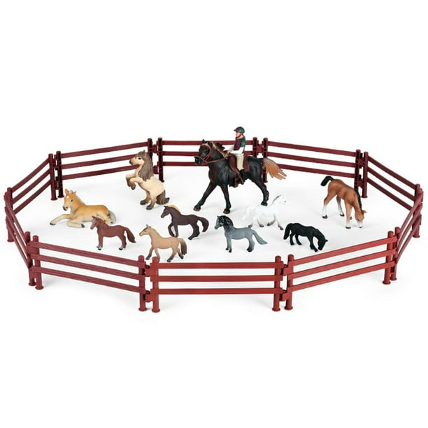 Modelo de figura de caballo de simulación, figuras de animales de caballo y jinete de simulación, juguete de aprendizaje emulacional optimizado para la excelencia