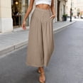 thumbnail image 2 of Womens Casual High Waist Wide Leg Cropped Pants Relaxed Fit Loose Trousers Comfortable Ankle Length Bottoms Khaki L, 2 of 4