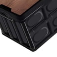 thumbnail image 2 of Organizador de maletero de coche, gran capacidad, ABS resistente, dos capas, diseño plegable, organizador de almacenamiento para maletero de coche, negro, 55 L, con tapa de madera, 2 of 3