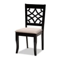 thumbnail image 3 of Baxton Studio Mael Modern and Contemporary Sand Fabric Upholstered and Espresso Brown Finished Wood 7-Piece Dining Set, 3 of 8