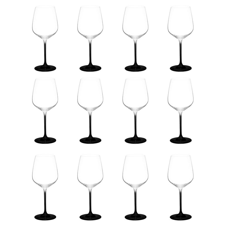 Wine Glasses 17.5 oz. Set of 12, Bulk Pack - Restaurant Glassware, Perfect  for Red Wine or White Wine - Black