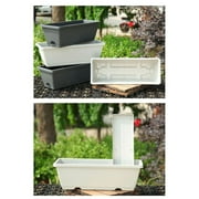17 Inches Rectangular Planter, Window Box Planter, Flower Window Boxes Planters Box with Drainage Holes and Trays, Plastic Vegetable Planters for Windowsill Patio Garden Home Decor Porch Yard