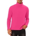 thumbnail image 1 of Camiseta de punto de manga larga con cuello alto INSPIRE CHIC para hombres S Rosa Rojo, 1 of 6