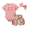 

Clothes Crop Romper Girls Set Baby Bowknot Outfits Clothes Jumpsuit Shorts 3Pcs Floral Girls Outfits&Set Set Toddler Girl