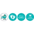 thumbnail image 2 of Darling Souvenir 190 Pcs DIY Candy Chocolate Labels Its A Girl Theme Stickers-Turquoise Blue, 2 of 2