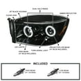 SpecD Tuning Dual Halo Jet Black Projector Headlights Compatible with
