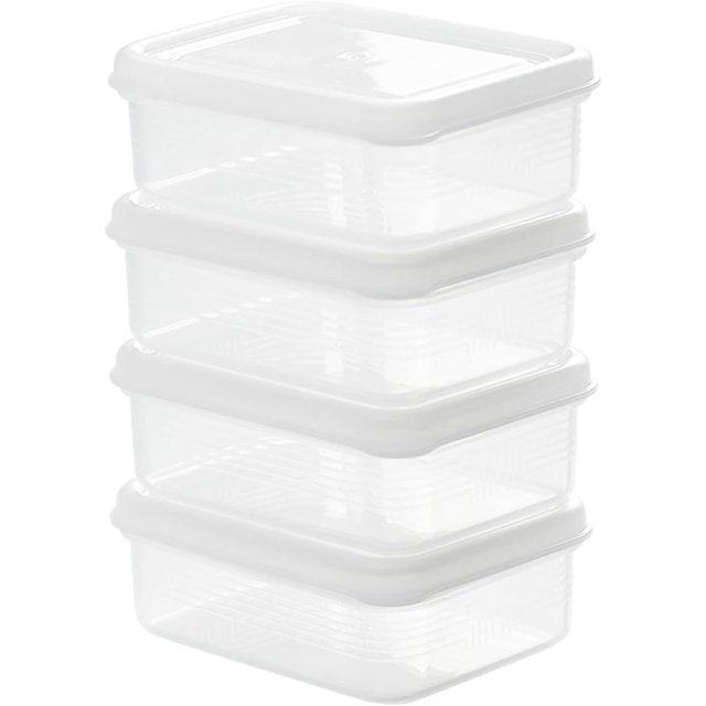 Caja de Carne Congelada con Buen Sellado, Contenedor de Almacenamiento de 4 Piezas para Refrigerador