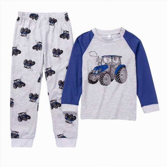 Kaprioy Boys Pajamas Toddler Boys Pajamas 2-Piece Kids Pjs Set Soft Stretchy Long Sleeve Top and Pants size 12Months-7Years