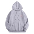 thumbnail image 4 of Christian Hoodies for Women Pink Cross Bow Print Sweatshirt Oversized Long Sleeve Faith Graphic Hooded Pullover Top, 4 of 7