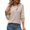 Beige, variant on Vedolay Womens Zipper Hoodie Coat Long Sleeve Crewneck Women Striped Pullover Tops Beige,L
