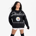 thumbnail image 4 of Women's Gameday Couture Black Pittsburgh Steelers Legacy Club Premium Fleece Drop Shoulder Oversized Sweatshirt, 4 of 6