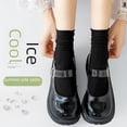 thumbnail image 4 of Calcetines deportivos, calcetines blancos, calcetines de verano para mujer, calcetines finos de seda helada, calcetines negros de tubo de color sólido, calcetines apilados, 4 of 6