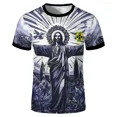 thumbnail image 4 of Camiseta de entrenamiento de fútbol de verano, edición especial de Brasil, camiseta de fútbol negra y gris de Jesús, camiseta de secado rápido para exteriores para niños y adultos, talla 6XL, 4 of 5