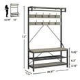 thumbnail image 2 of BeesClover Industrial Coat Rack Shoe Bench 72" Hall Tree Shoe Rack for Entryway Large Storage Shelf and Removable Hooks Metal Frame, 2 of 9