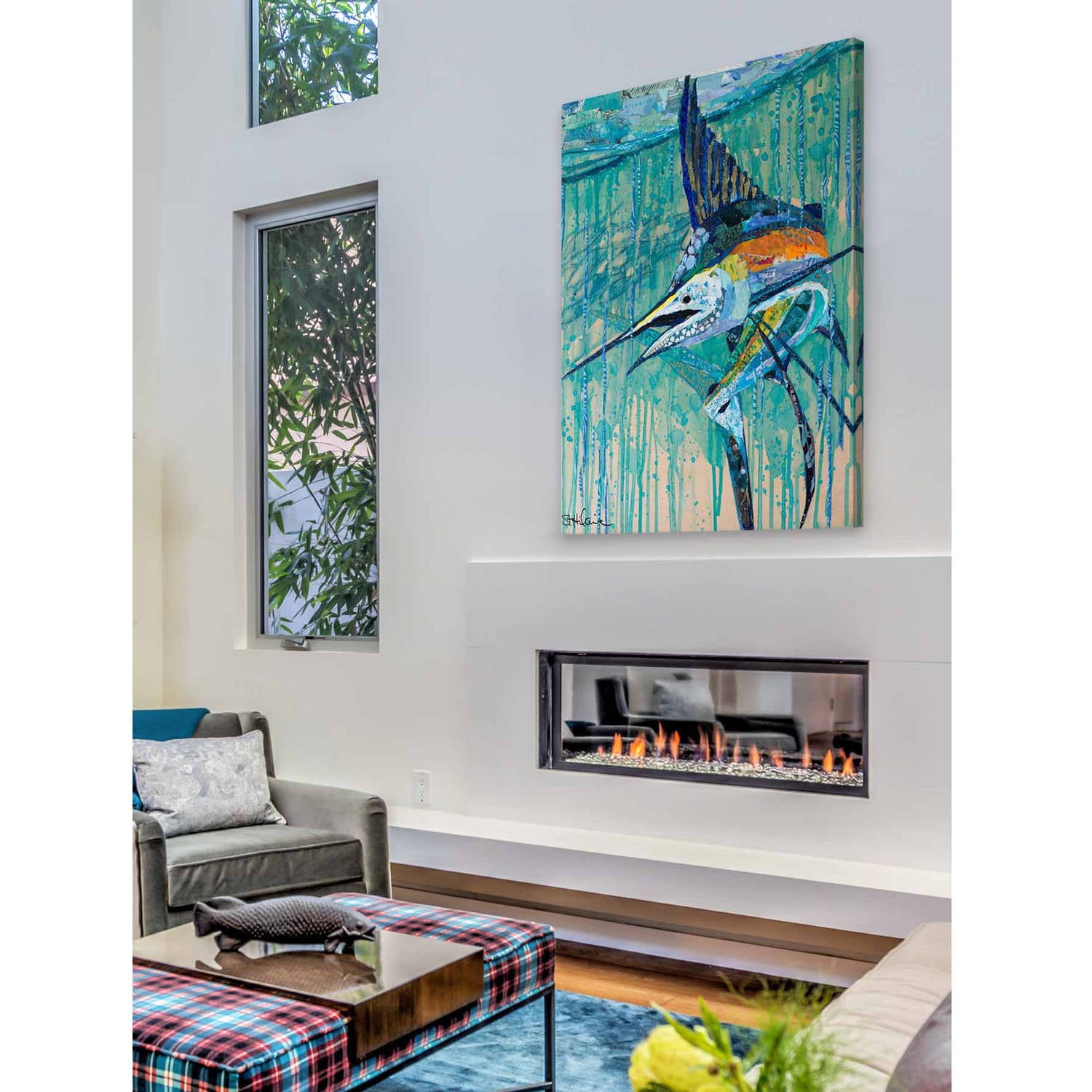 "Swordfish" Painting Print on Wrapped Canvas