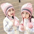 thumbnail image 2 of Eltusu Girls Thermal Beanies, Comfy Warm Ears Flaps Soft Winter Hats Pink Size Free Size, 2 of 4