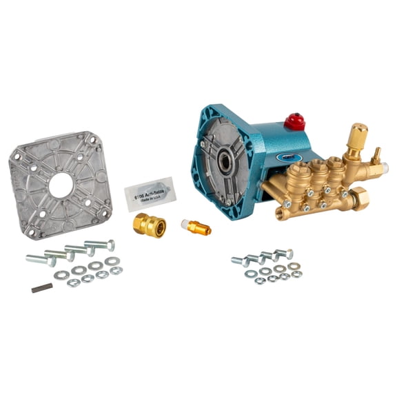 3GXT30 OEM CAT Pumps Horizontal Triplex Pressure Washer Pump, 3/4" Shaft, 2.5 GPM, 3000 PSI, and comes with Mounting Plate and Hardware
