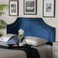 thumbnail image 4 of Baxton Studio Avignon Velvet and Wood King Headboard in Navy Blue, 4 of 6