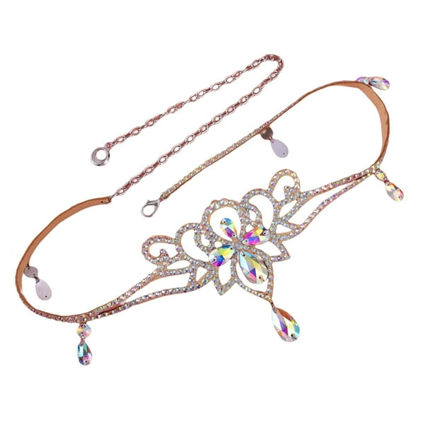 Cinturón de cadena para la cintura para niñas y mujeres, joyería para la cintura para danza del vientre, cinturón de baile con diamantes de imitación Cadena de cintura 75cm