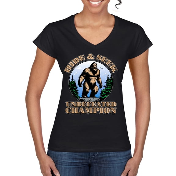 Wild Bobby Hide and Seek Champion Women Standard V-Neck Tee