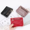 thumbnail image 2 of huanledash Short Wallet Zipper Tassel Delicate Stitching Fine Texture Hand-held Credit Card Holder Square Women Mini Change Purse Women Accessory, 2 of 8