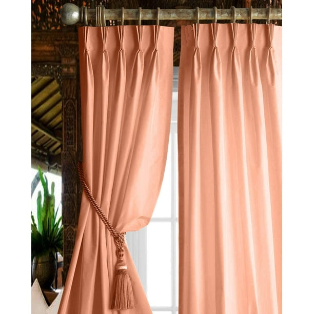 Triple Pinch Pleated Drapes Curtains Blackout for Doors & Windows with